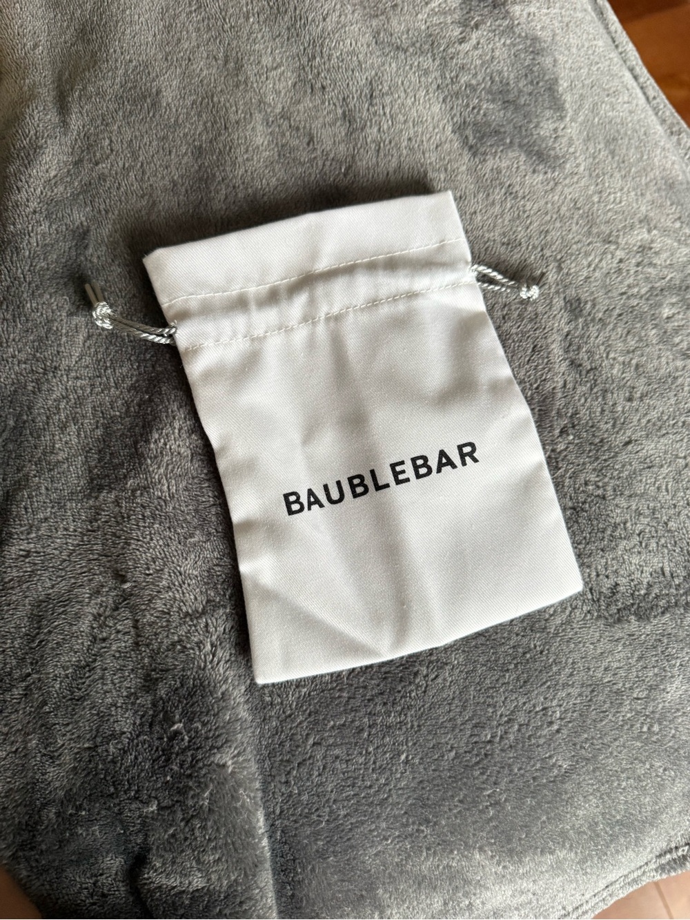 BaubleBar White Jewelry Drawstring Pouch